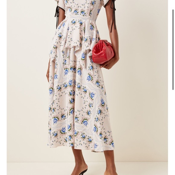 Rodarte Ruffled Floral-Print Silk Maxi Dress - Picture 9 of 11